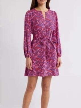 NEW Passionfruit Pink Star LILLY PULITZER Olivine A-line Tie Waist Dress 6 NWT